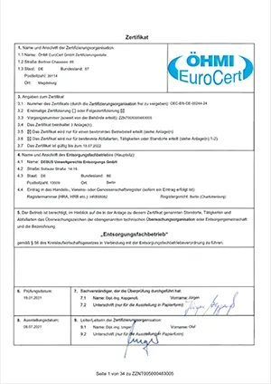 EFB Zertifikat